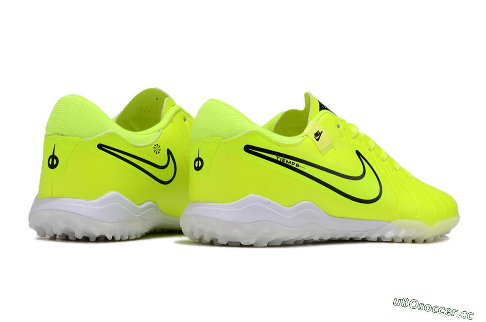 Men's Nike Tiempo Legend 10 Pro TF Artificial Turf Low-Tops Football Shoes - Yellow/Black/White 6