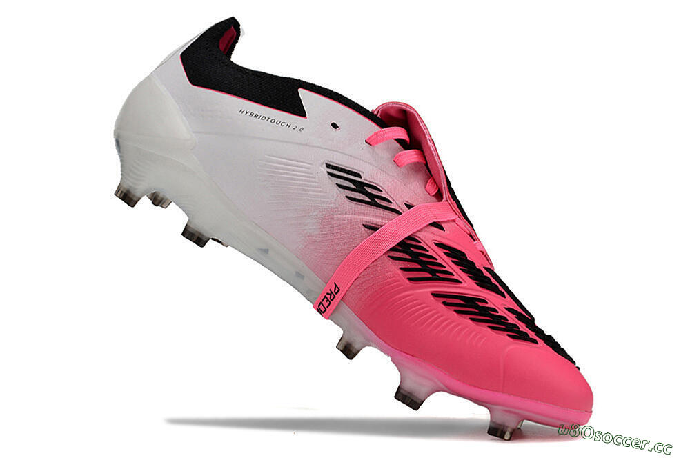 Men's Adidas Predator Elite Foldover Tongue FG Firm Ground Low-Tops Football Boots - Pink/Black/White 4