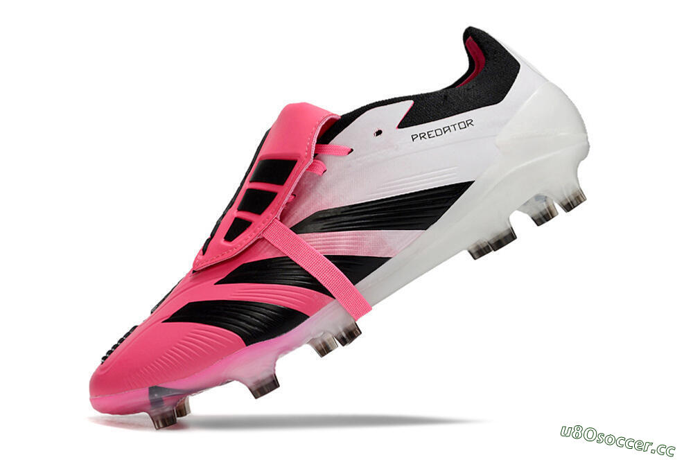 Men's Adidas Predator Elite Foldover Tongue FG Firm Ground Low-Tops Football Boots - Pink/Black/White 5