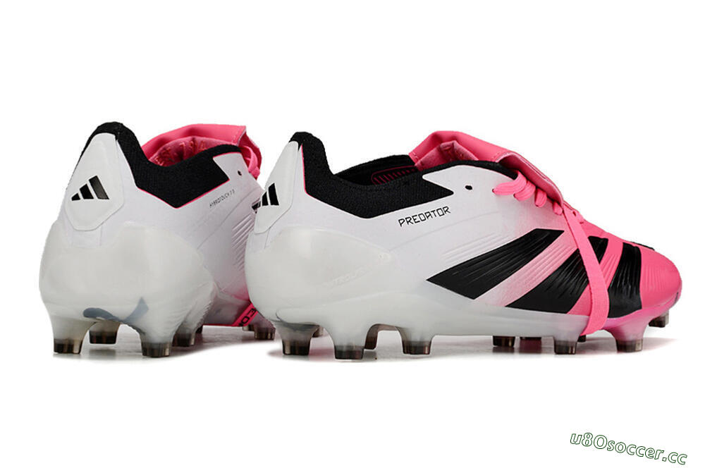Men's Adidas Predator Elite Foldover Tongue FG Firm Ground Low-Tops Football Boots - Pink/Black/White 6