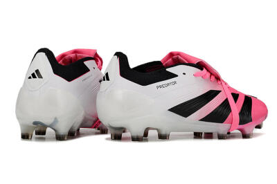 Men's Adidas Predator Elite Foldover Tongue FG Firm Ground Low-Tops Football Boots - Pink/Black/White