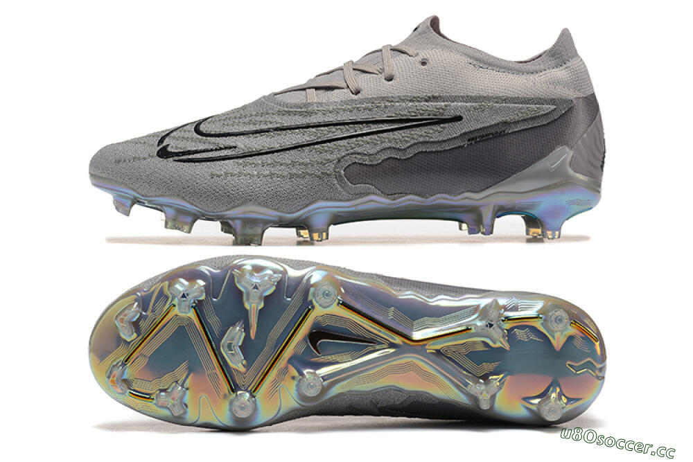 Men's Nike Phantom GX Elite FG Firm Ground Low-Tops Football Boots - Grey/Black/Gold 1