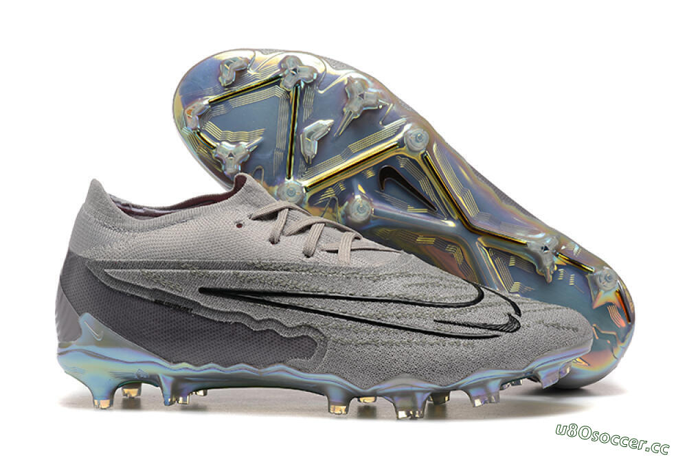 Men's Nike Phantom GX Elite FG Firm Ground Low-Tops Football Boots - Grey/Black/Gold 2