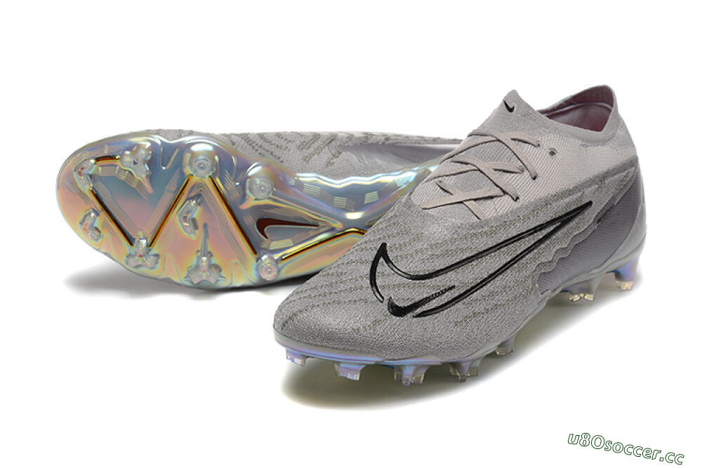 Men's Nike Phantom GX Elite FG Firm Ground Low-Tops Football Boots - Grey/Black/Gold 3