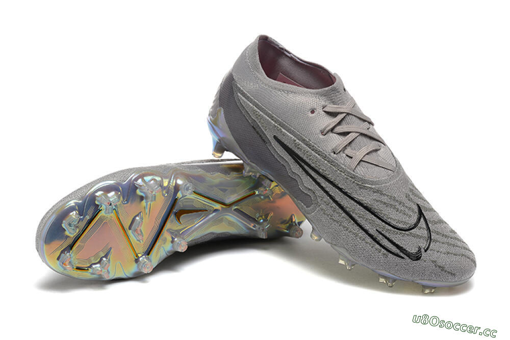 Men's Nike Phantom GX Elite FG Firm Ground Low-Tops Football Boots - Grey/Black/Gold 4