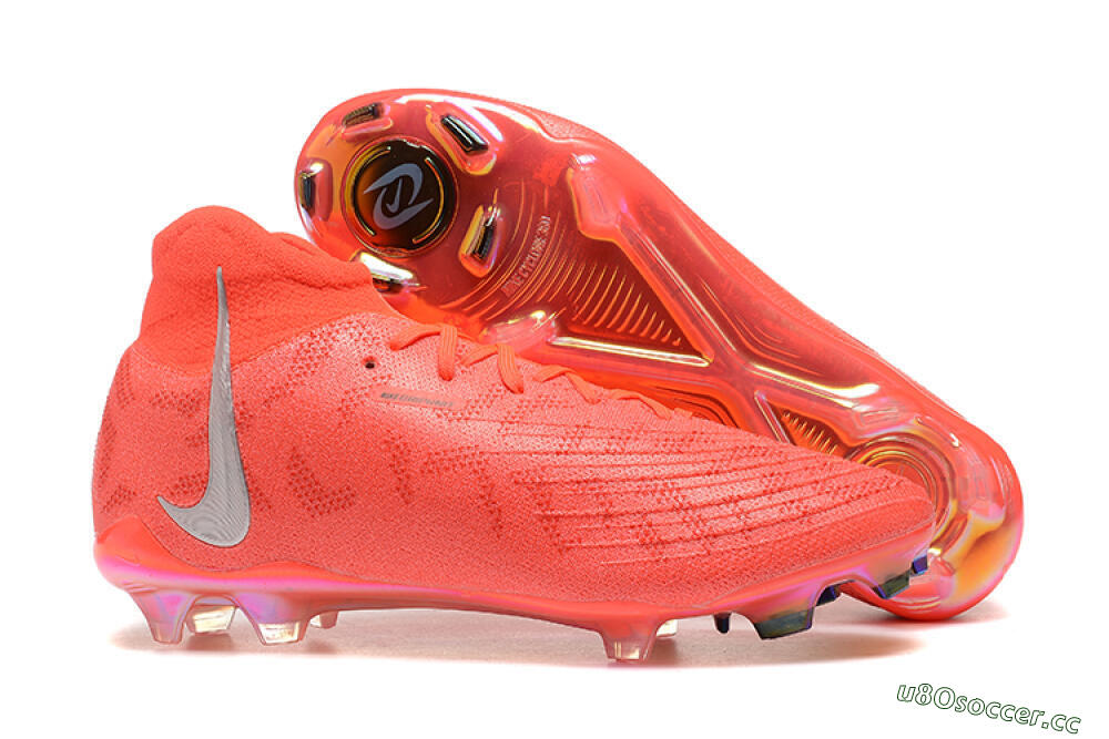 Men's Nike Phantom Luna Elite UN FG Firm Ground High-Tops Football Boots - Red/Silver/Gold 2