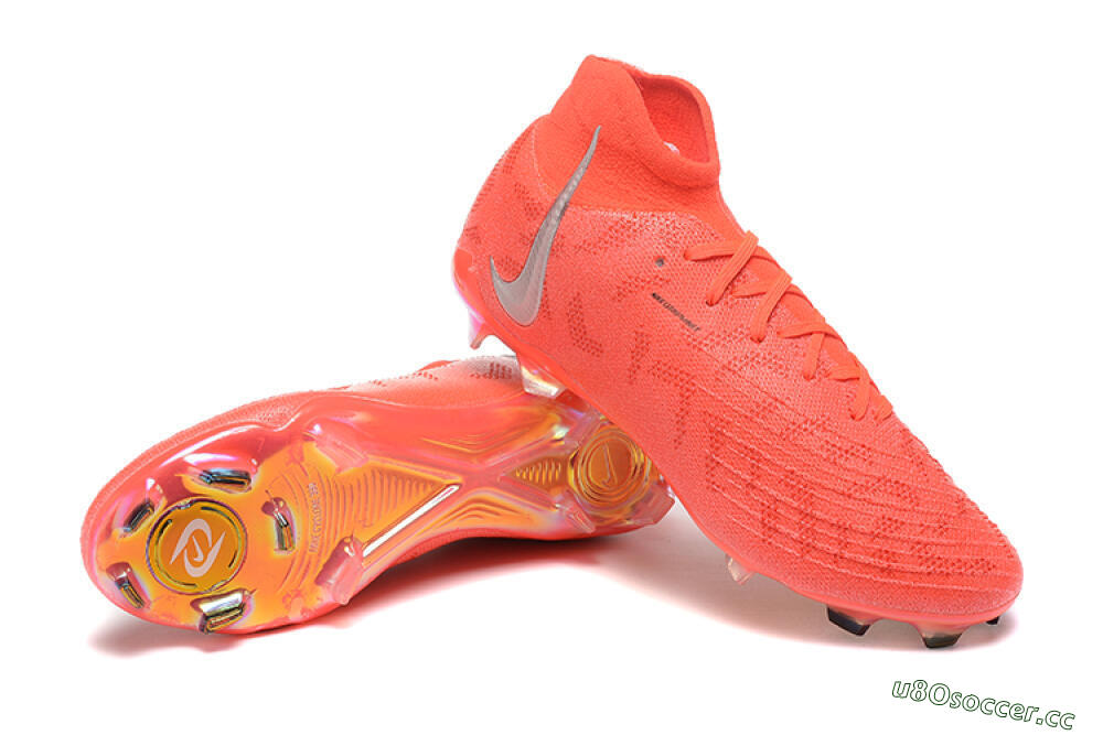 Men's Nike Phantom Luna Elite UN FG Firm Ground High-Tops Football Boots - Red/Silver/Gold 4