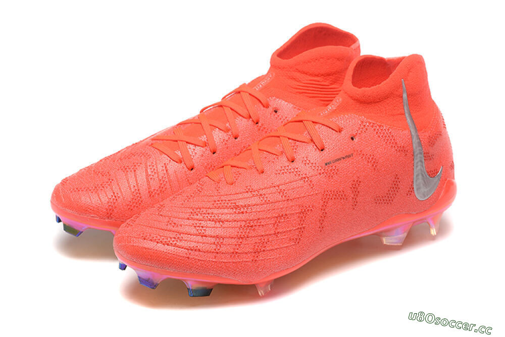 Men's Nike Phantom Luna Elite UN FG Firm Ground High-Tops Football Boots - Red/Silver/Gold 5
