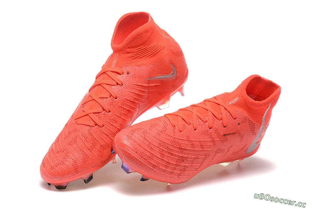 Men's Nike Phantom Luna Elite UN FG Firm Ground High-Tops Football Boots - Red/Silver/Gold 6