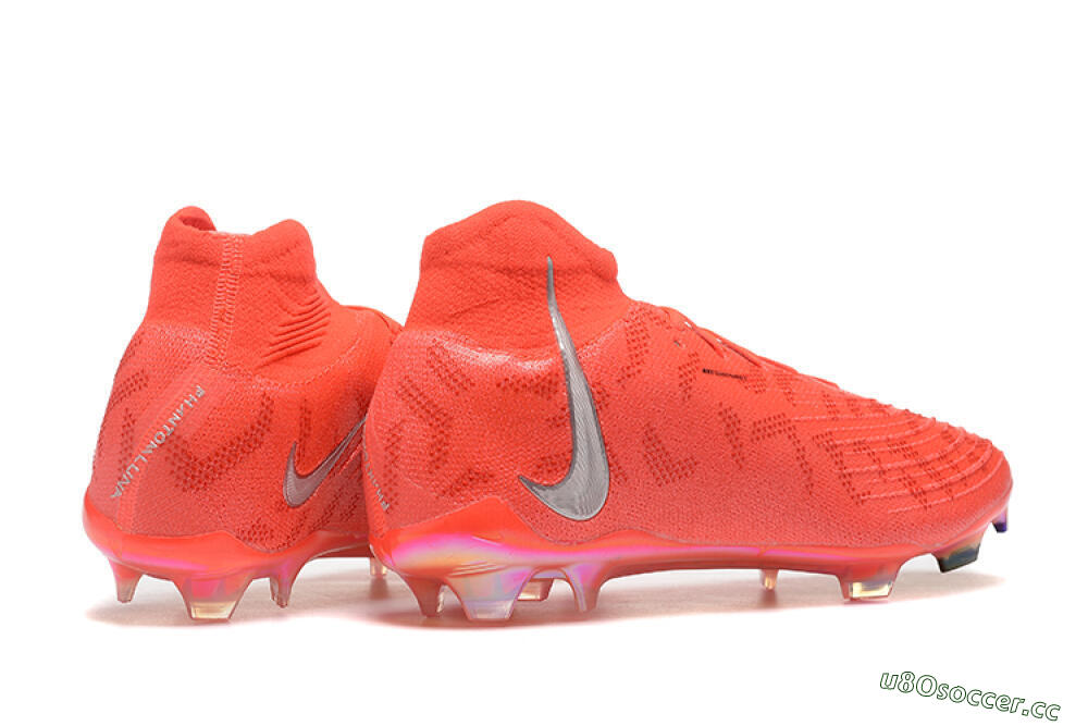 Men's Nike Phantom Luna Elite UN FG Firm Ground High-Tops Football Boots - Red/Silver/Gold 9