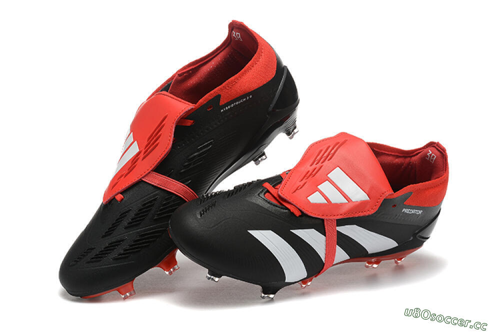 Men's Adidas Predator Elite Foldover Tongue FG Firm Ground Low-Tops Football Boots - Black/White/Red 6