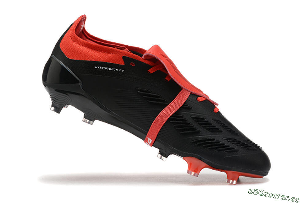 Men's Adidas Predator Elite Foldover Tongue FG Firm Ground Low-Tops Football Boots - Black/White/Red 7