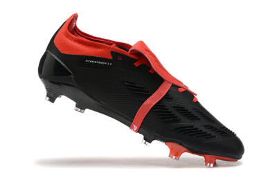 Men's Adidas Predator Elite Foldover Tongue FG Firm Ground Low-Tops Football Boots - Black/White/Red