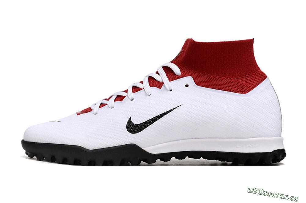 Unisex Nike Air Zoom Mercurial Superfly 9 Elite TF Artificial Turf High-Tops Football Shoes - White/Black/Red 0