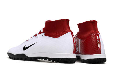 Unisex Nike Air Zoom Mercurial Superfly 9 Elite TF Artificial Turf High-Tops Football Shoes - White/Black/Red