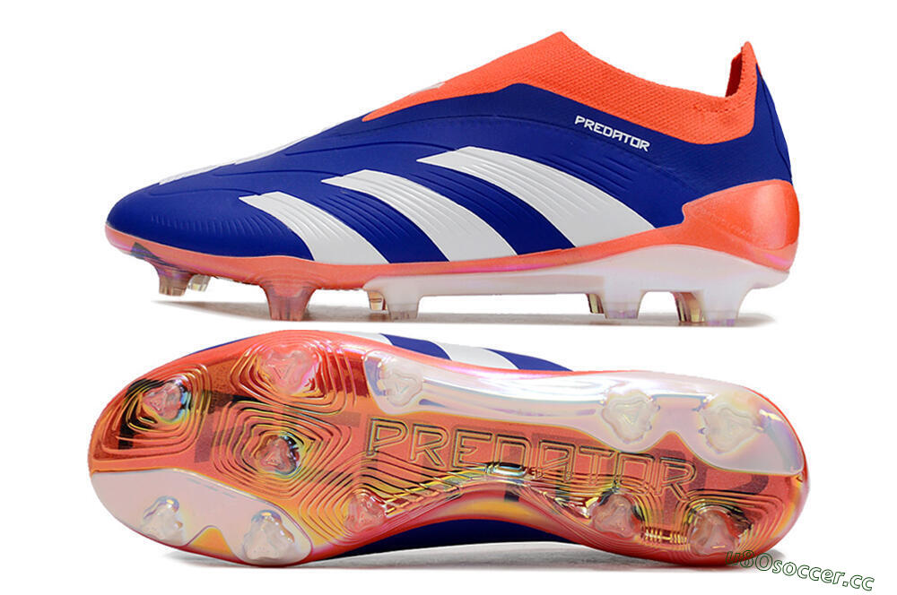 Unisex Adidas Predator Accuracy+ FG Firm Ground Low-Tops Football Boots - Blue/White/Red 1