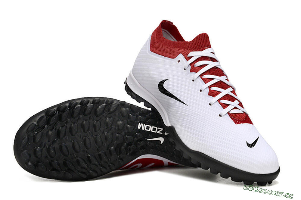 Unisex Nike Air Zoom Mercurial Vapor 15 Elite TF Artificial Turf Low-Tops Football Shoes - White/Black/Red 1