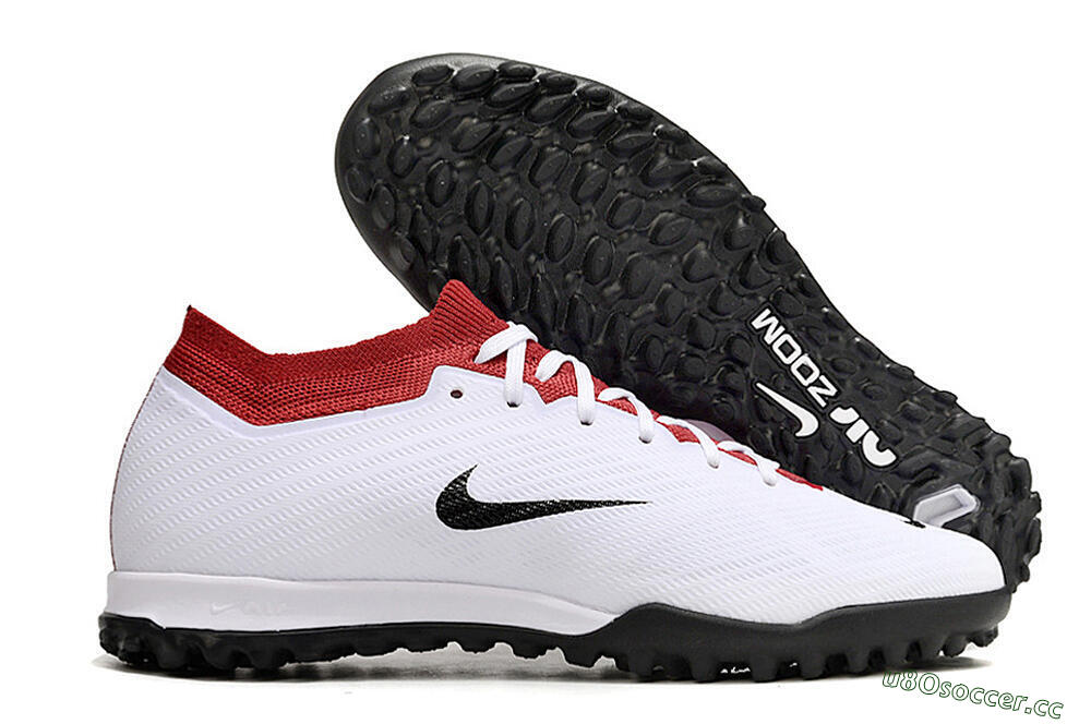 Unisex Nike Air Zoom Mercurial Vapor 15 Elite TF Artificial Turf Low-Tops Football Shoes - White/Black/Red 2