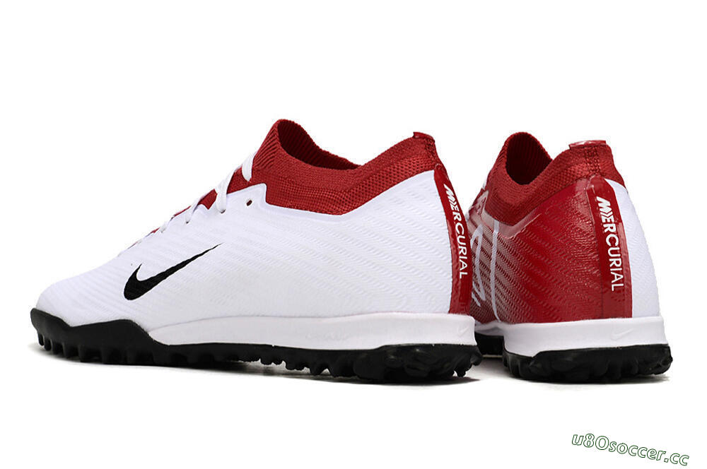 Unisex Nike Air Zoom Mercurial Vapor 15 Elite TF Artificial Turf Low-Tops Football Shoes - White/Black/Red 4