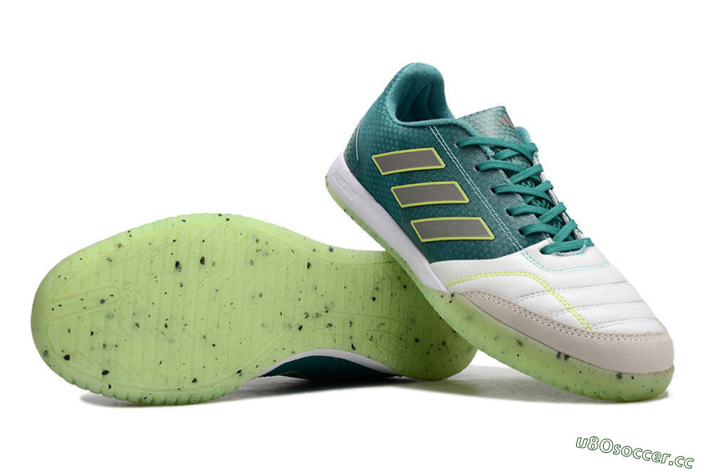 Men's Adidas Top Sala IC Indoor & Futsal Low-Tops Football Shoes - White/Green/Yellow 1