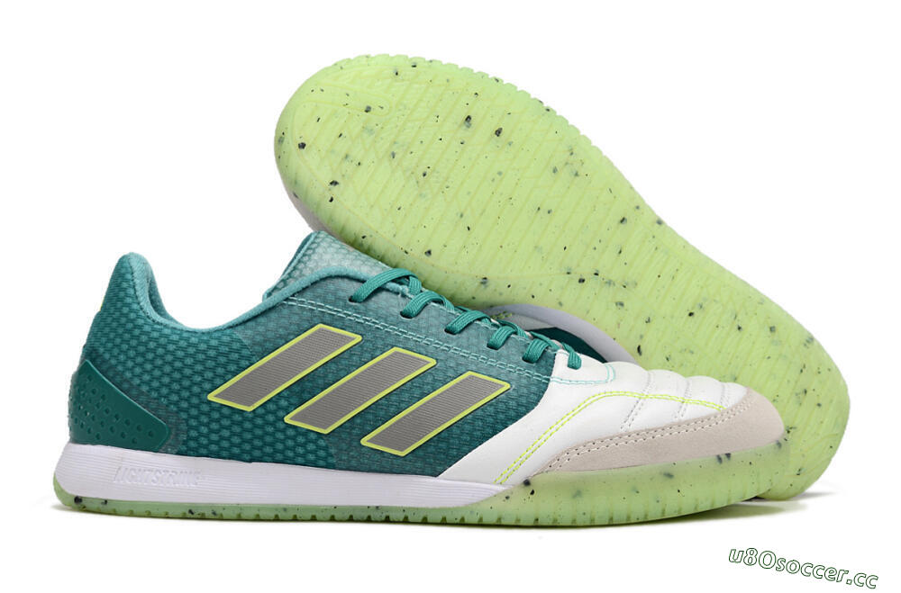 Men's Adidas Top Sala IC Indoor & Futsal Low-Tops Football Shoes - White/Green/Yellow 2