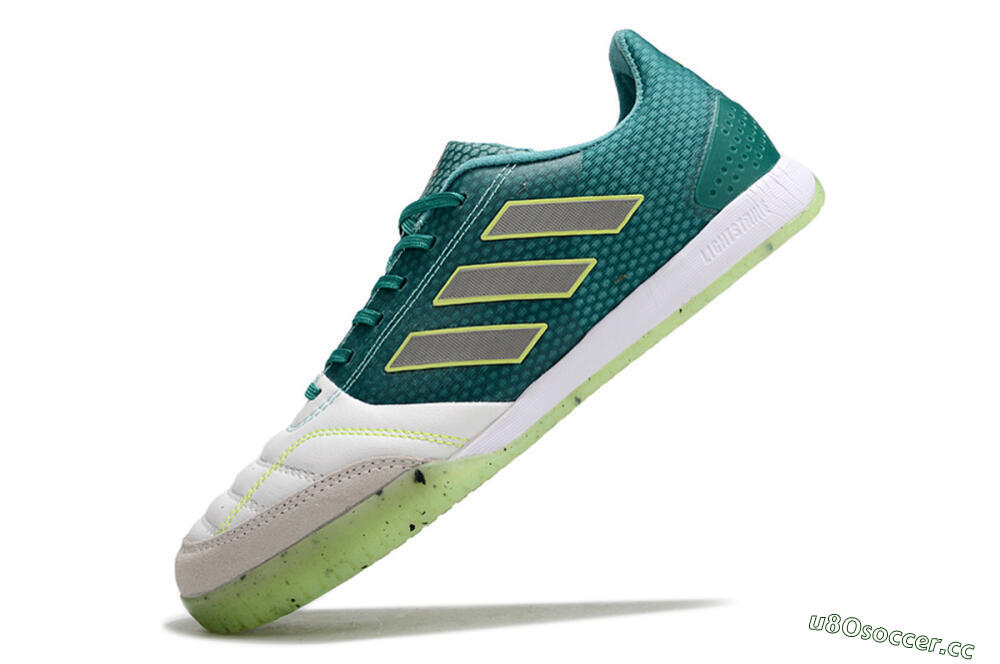 Men's Adidas Top Sala IC Indoor & Futsal Low-Tops Football Shoes - White/Green/Yellow 5