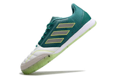 Men's Adidas Top Sala IC Indoor & Futsal Low-Tops Football Shoes - White/Green/Yellow