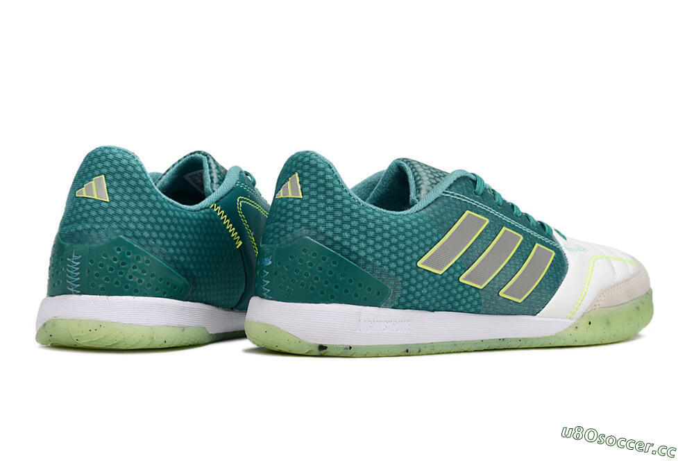 Men's Adidas Top Sala IC Indoor & Futsal Low-Tops Football Shoes - White/Green/Yellow 6