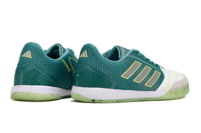 Men's Adidas Top Sala IC Indoor & Futsal Low-Tops Football Shoes - White/Green/Yellow