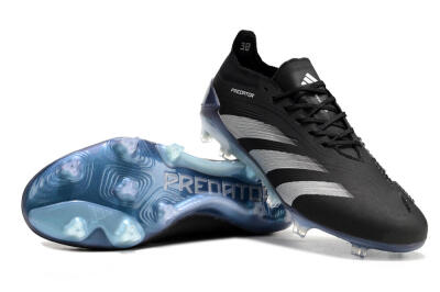 Men's Adidas Predator Accuracy.1 FG Firm Ground Low-Tops Football Boots - Black/Silver/Blue