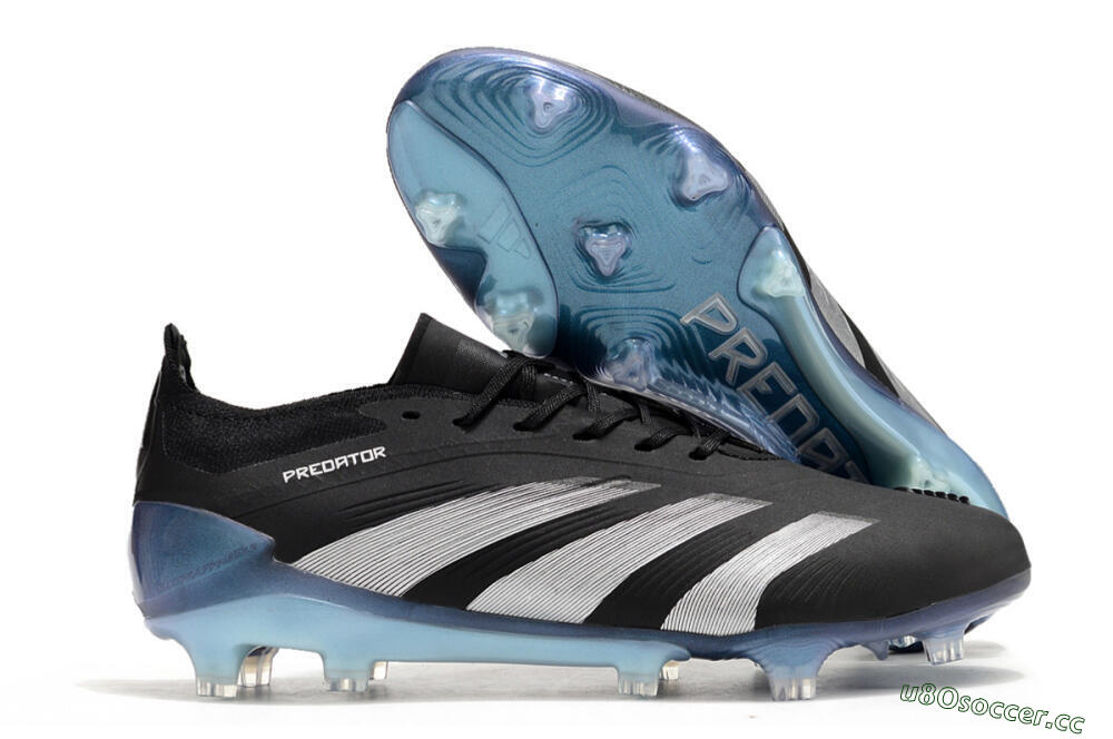 Men's Adidas Predator Accuracy.1 FG Firm Ground Low-Tops Football Boots - Black/Silver/Blue 2