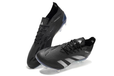 Men's Adidas Predator Accuracy.1 FG Firm Ground Low-Tops Football Boots - Black/Silver/Blue