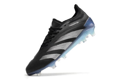 Men's Adidas Predator Accuracy.1 FG Firm Ground Low-Tops Football Boots - Black/Silver/Blue