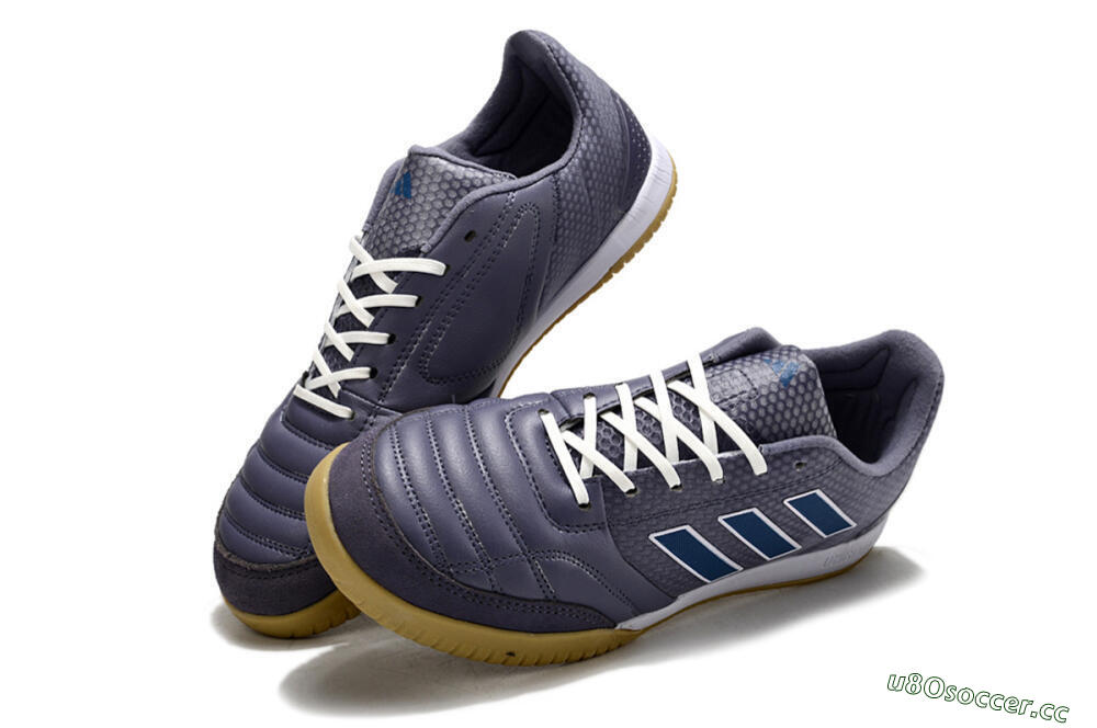Men's Adidas Top Sala IC Indoor & Futsal Low-Tops Football Shoes - Purple/Blue/White 3