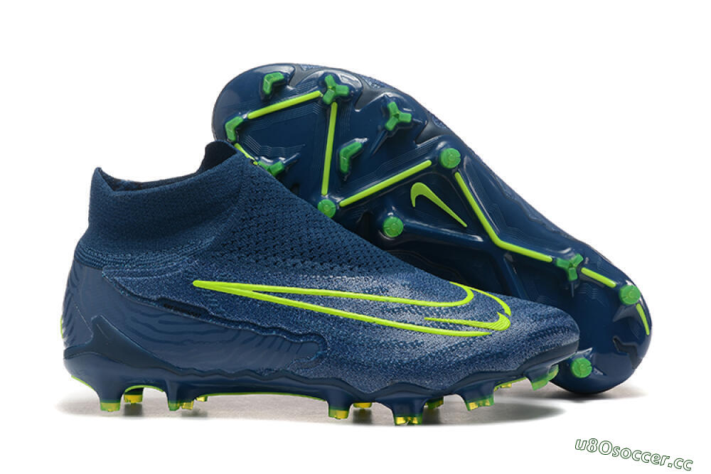 Men's Nike Phantom GX Elite FG Firm Ground High-Tops Football Boots - Blue/Yellow 2