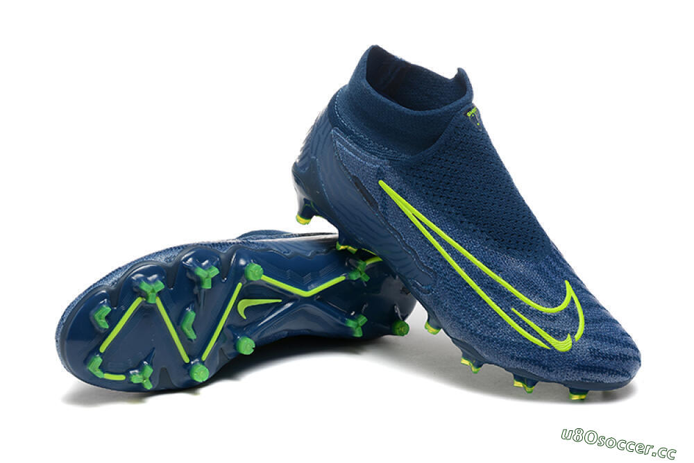 Men's Nike Phantom GX Elite FG Firm Ground High-Tops Football Boots - Blue/Yellow 4