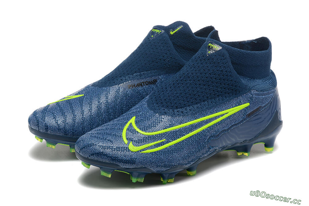 Men's Nike Phantom GX Elite FG Firm Ground High-Tops Football Boots - Blue/Yellow 5