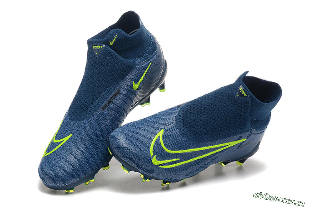 Men's Nike Phantom GX Elite FG Firm Ground High-Tops Football Boots - Blue/Yellow 6