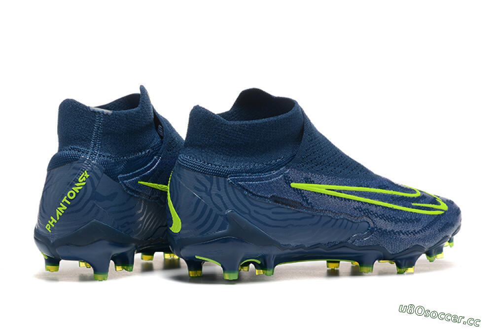 Men's Nike Phantom GX Elite FG Firm Ground High-Tops Football Boots - Blue/Yellow 9