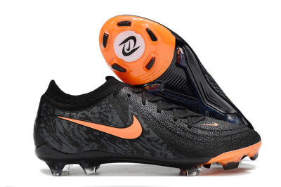 Men's Nike Phantom Luna Elite FG Firm Ground Low-Tops Football Boots - Black/Orange/Grey