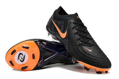 Men's Nike Phantom Luna Elite FG Firm Ground Low-Tops Football Boots - Black/Orange/Grey