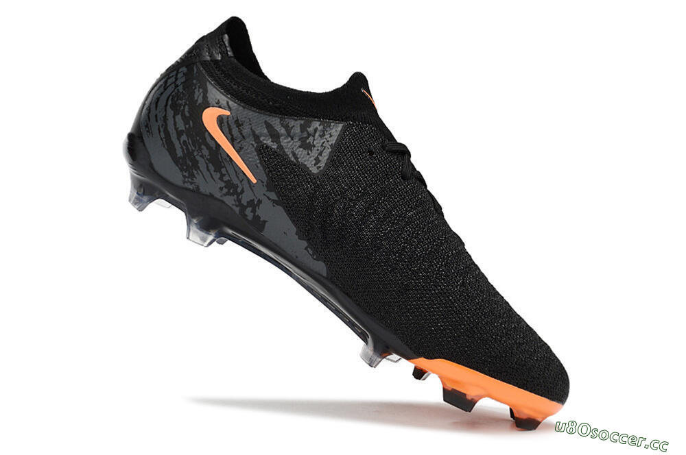 Men's Nike Phantom Luna Elite FG Firm Ground Low-Tops Football Boots - Black/Orange/Grey 4