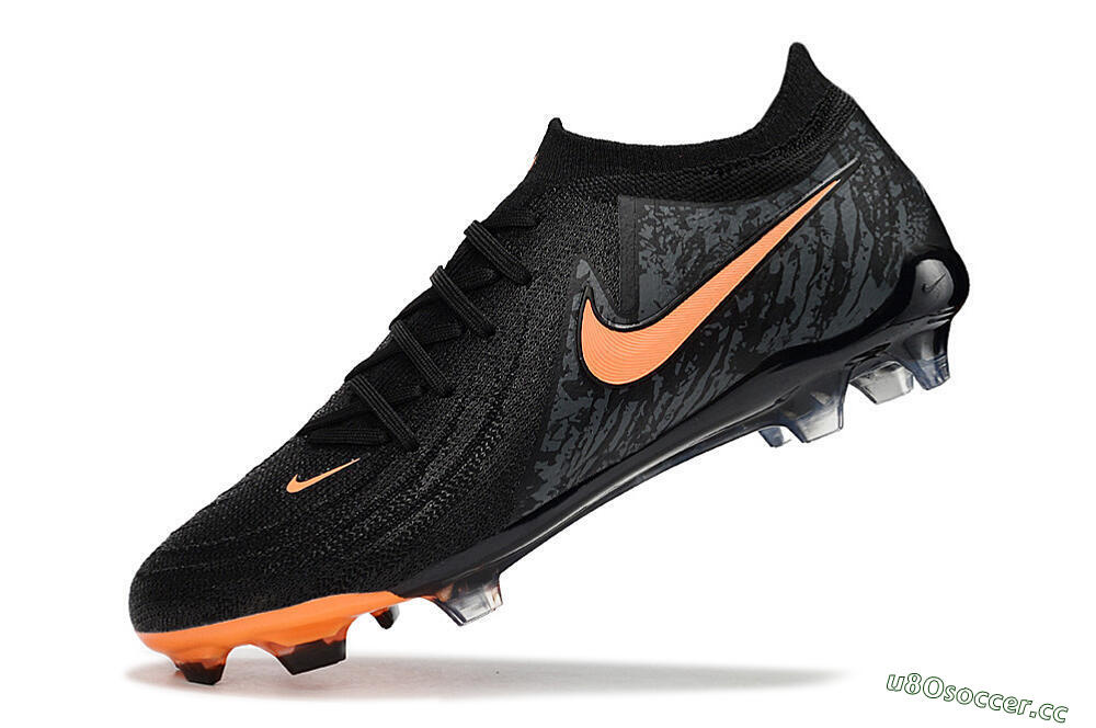 Men's Nike Phantom Luna Elite FG Firm Ground Low-Tops Football Boots - Black/Orange/Grey 5