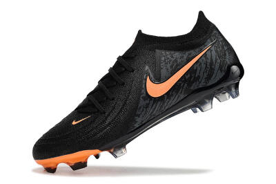Men's Nike Phantom Luna Elite FG Firm Ground Low-Tops Football Boots - Black/Orange/Grey