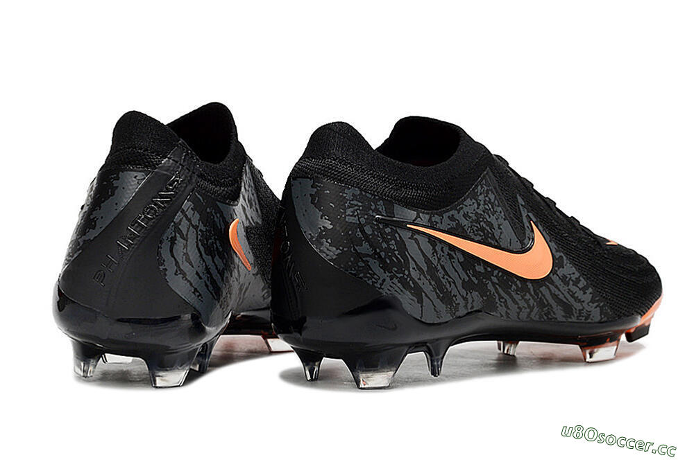 Men's Nike Phantom Luna Elite FG Firm Ground Low-Tops Football Boots - Black/Orange/Grey 6