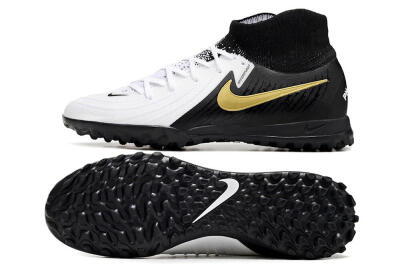 Unisex Nike Phantom Luna 2 Elite TF Artificial Turf High-Tops Football Shoes - White/Black/Gold