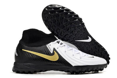 Unisex Nike Phantom Luna 2 Elite TF Artificial Turf High-Tops Football Shoes - White/Black/Gold