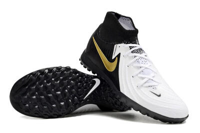 Unisex Nike Phantom Luna 2 Elite TF Artificial Turf High-Tops Football Shoes - White/Black/Gold