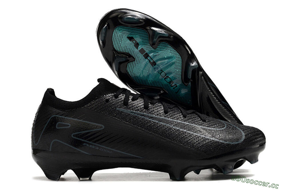 Men's Nike Air Zoom Mercurial Vapor 16 Elite FG Firm Ground Low-Tops Football Boots - Black/Blue/Jade 2