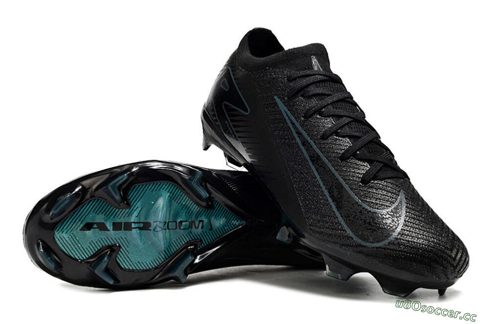 Men's Nike Air Zoom Mercurial Vapor 16 Elite FG Firm Ground Low-Tops Football Boots - Black/Blue/Jade 3
